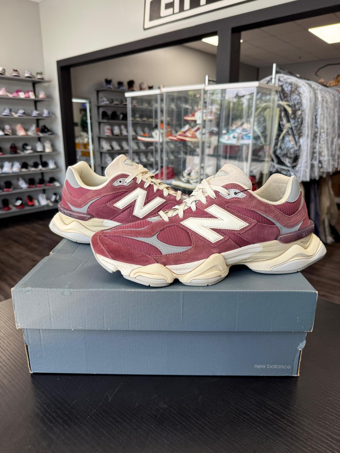 New Balance 9060 "Burgundy" Used Size 13
