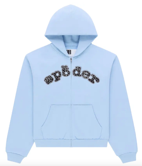 Sp5der Mixed Stone Zip Up "Rock Blue"