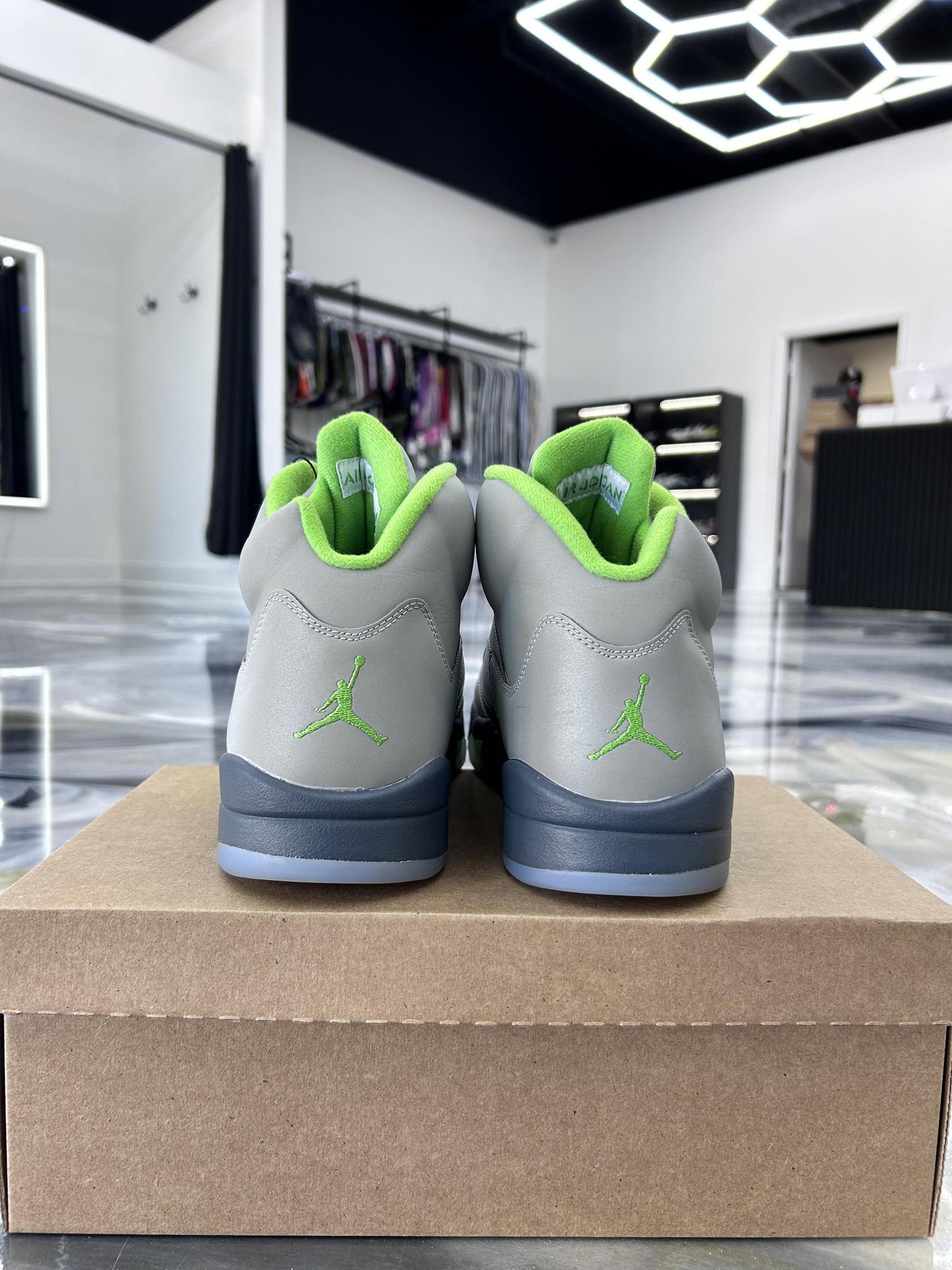 Jordan 5 "Green Bean" Used Size 14