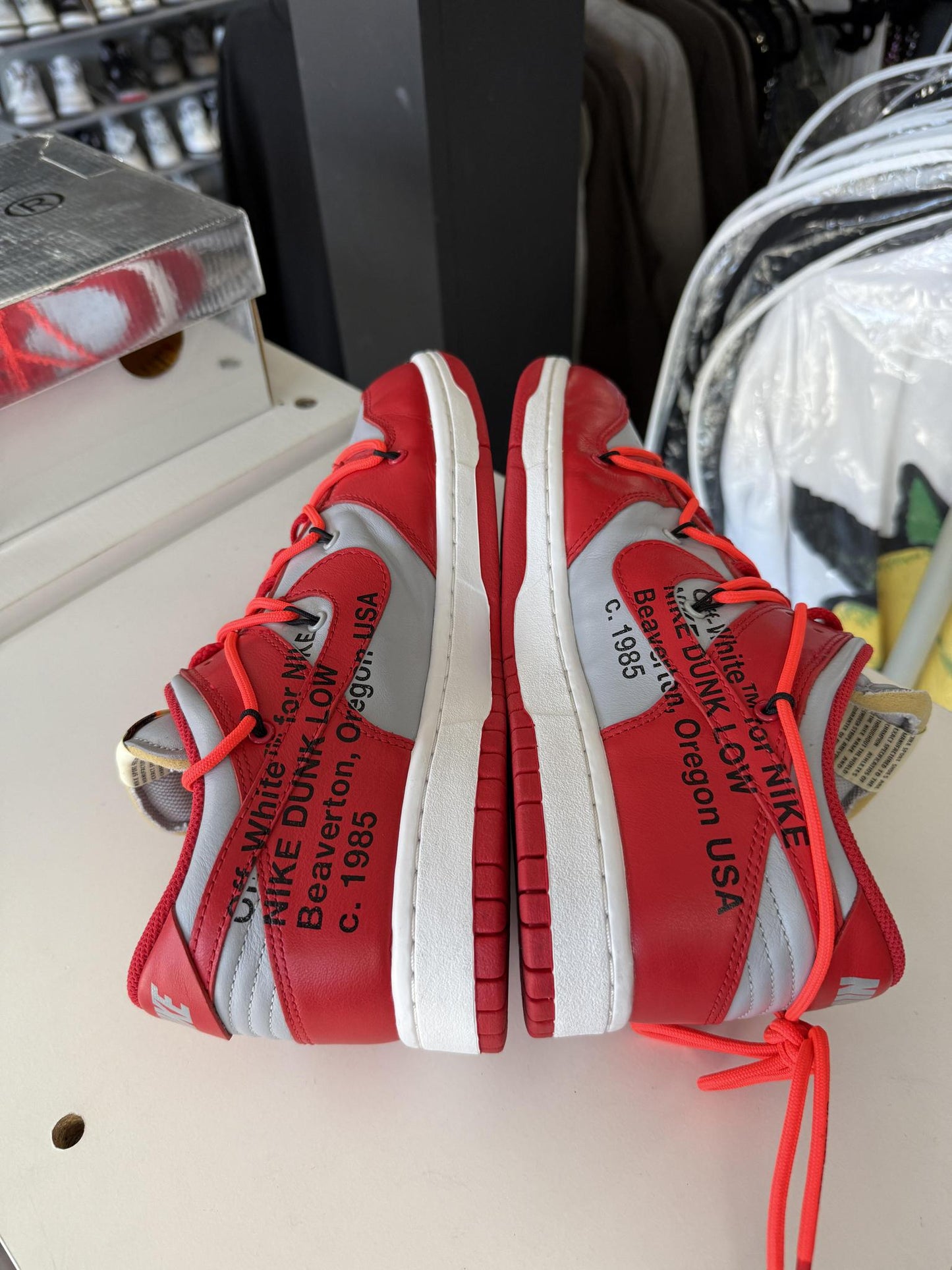 Nike Dunk Low x Off White "University Red" Used Size 9