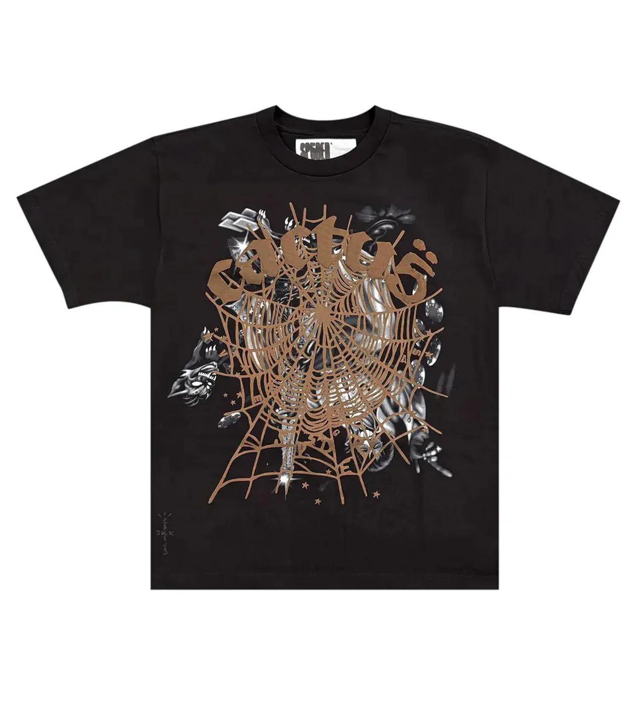 Sp5der x Cactus Jack Tee "Brown Web"