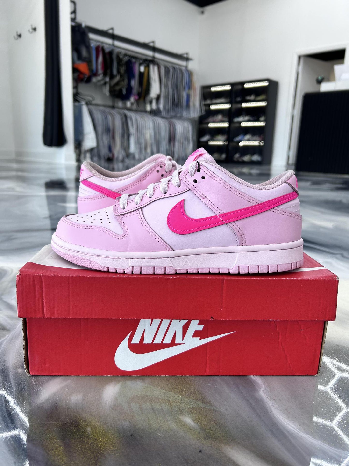 Nike Dunk Low "Triple Pink" Used Size 6.5Y/8W