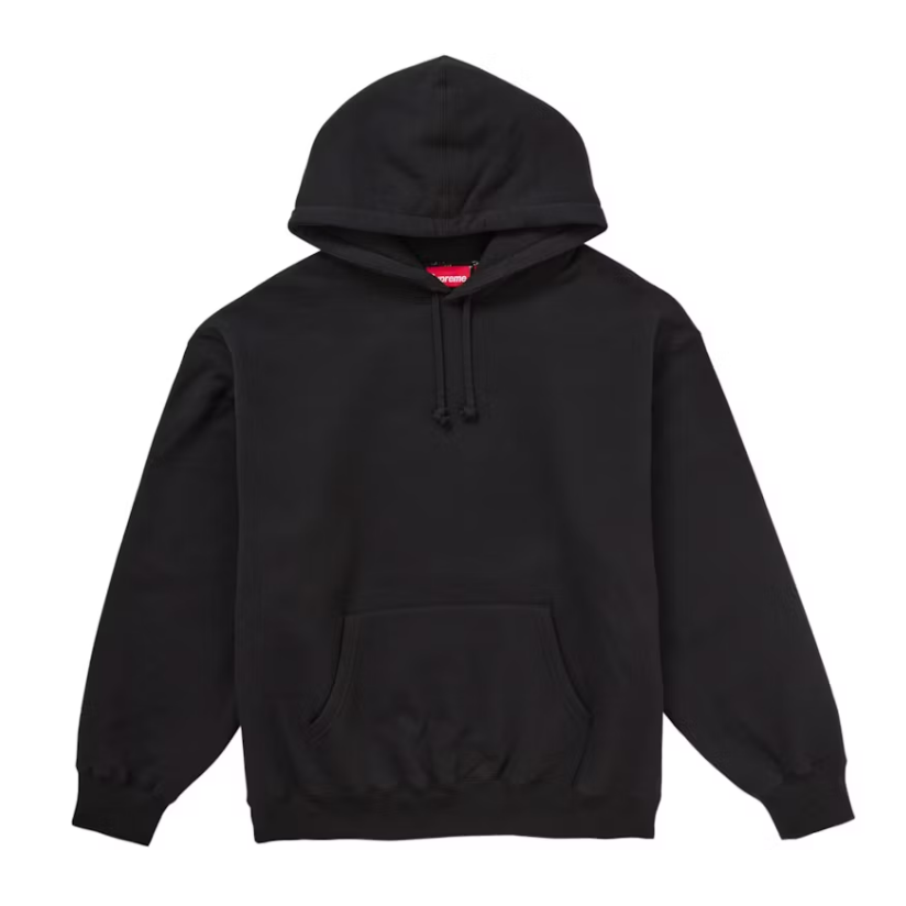 Supreme Satin Appliqué Hoodie "Black"