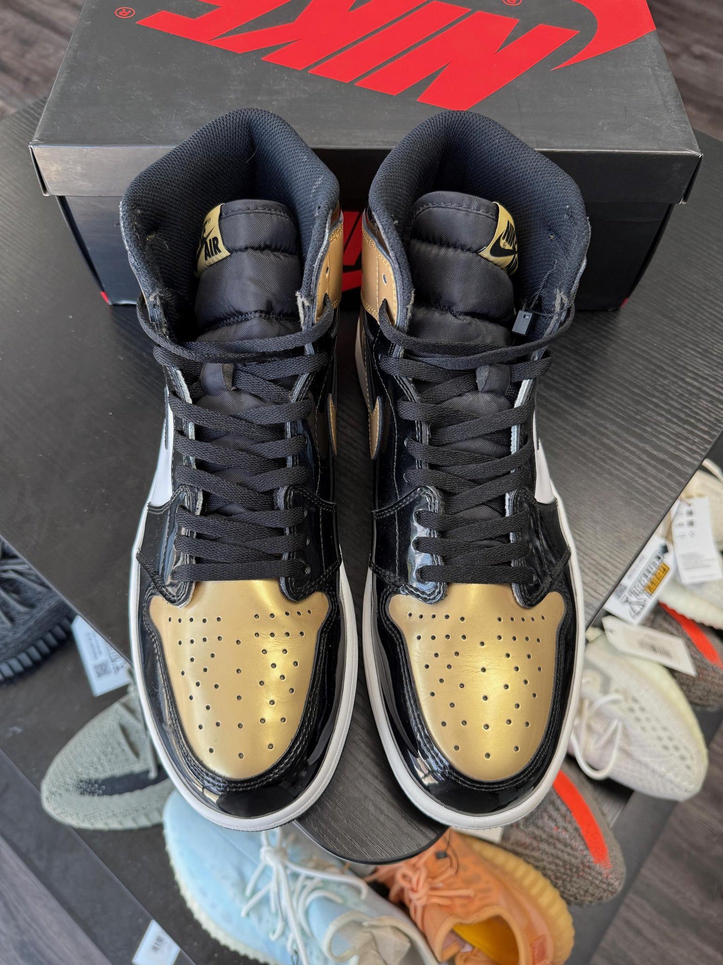 Jordan 1 "Black Metallic Gold" Used Size 13