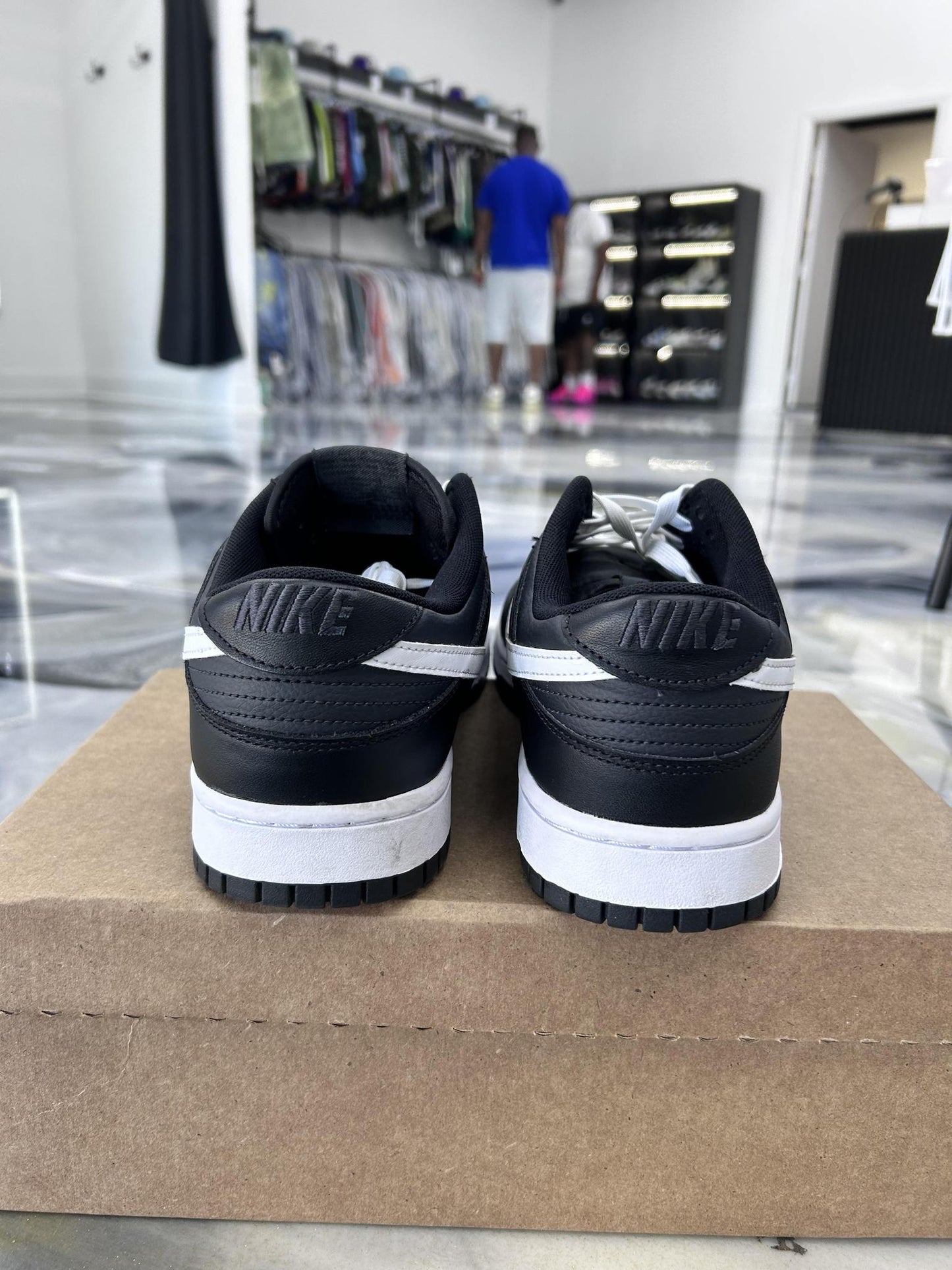 Nike Dunk Low "Black White" Used Size 13