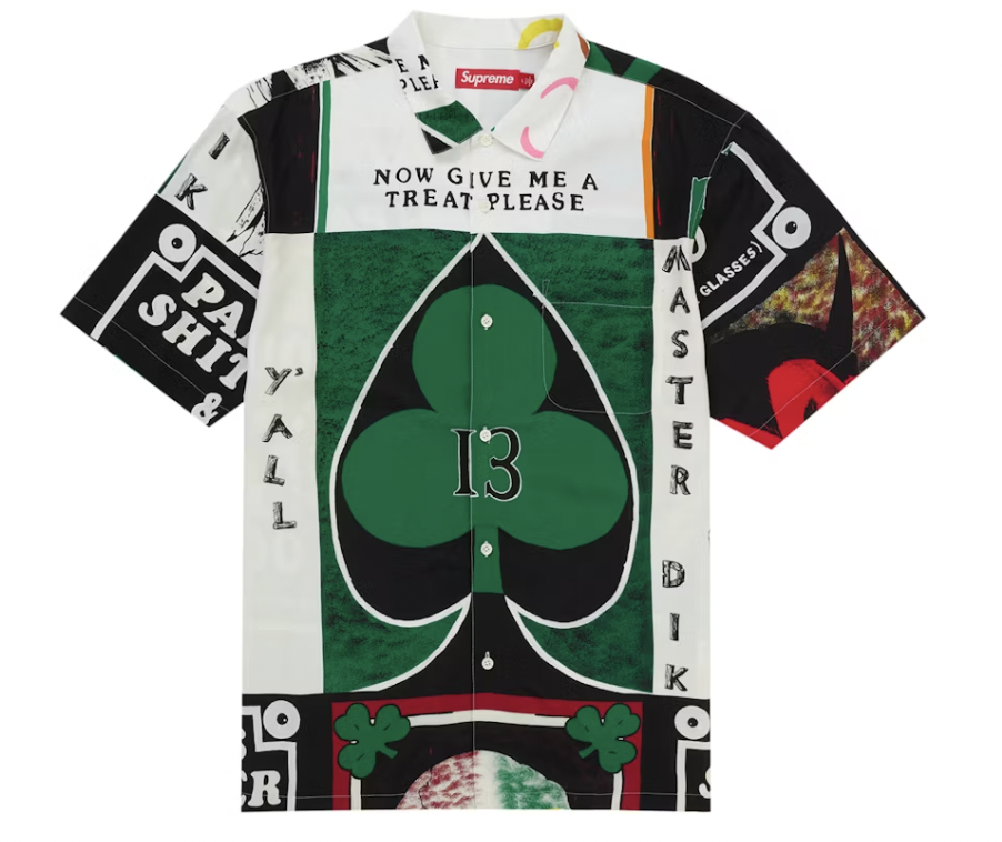 Supreme Mike Kelley Short Sleeve Collard Shirt "White Multicolor"