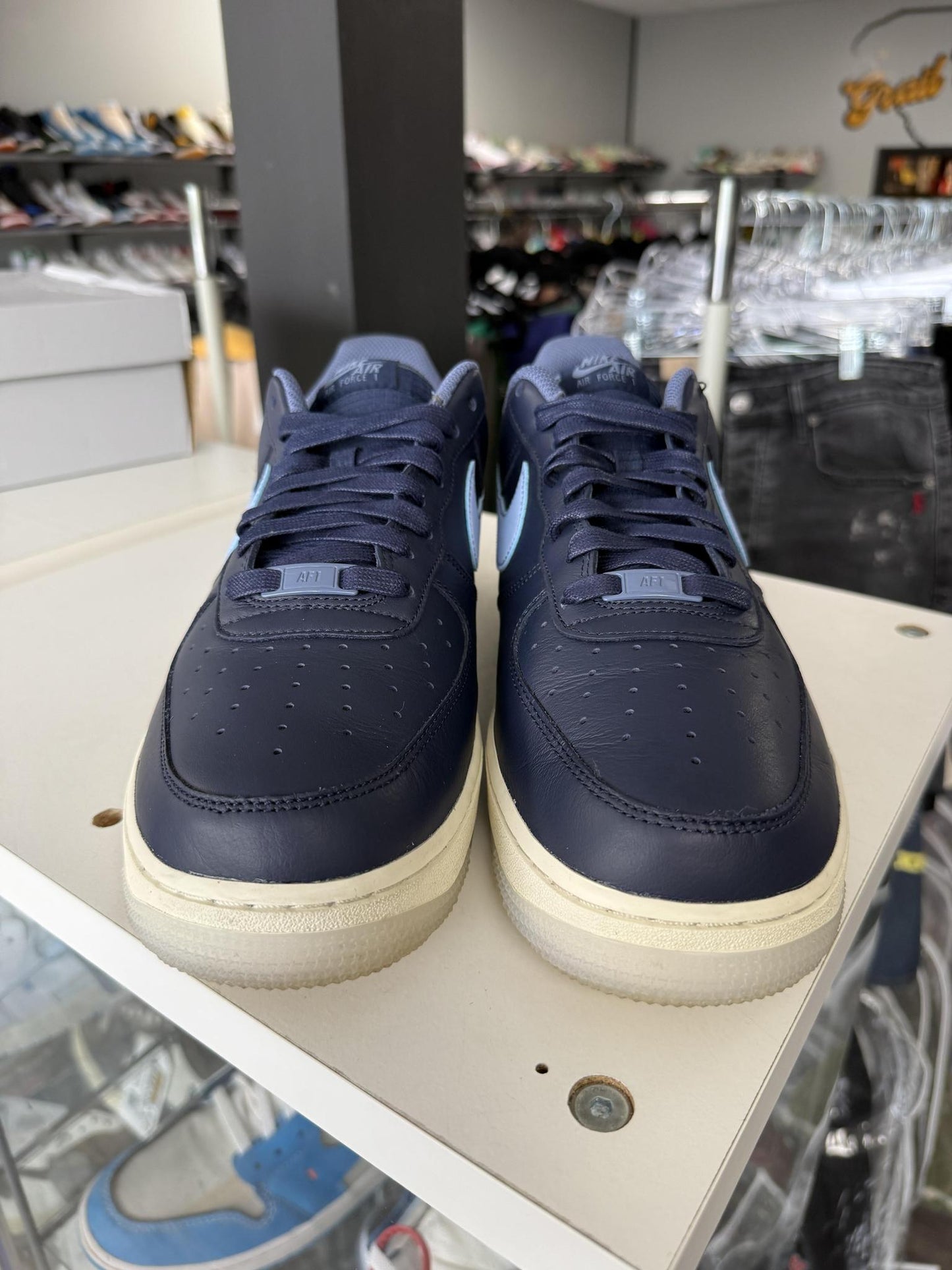 Nike Air Force One Low "Obsidian Aluminum" Used Size 11.5