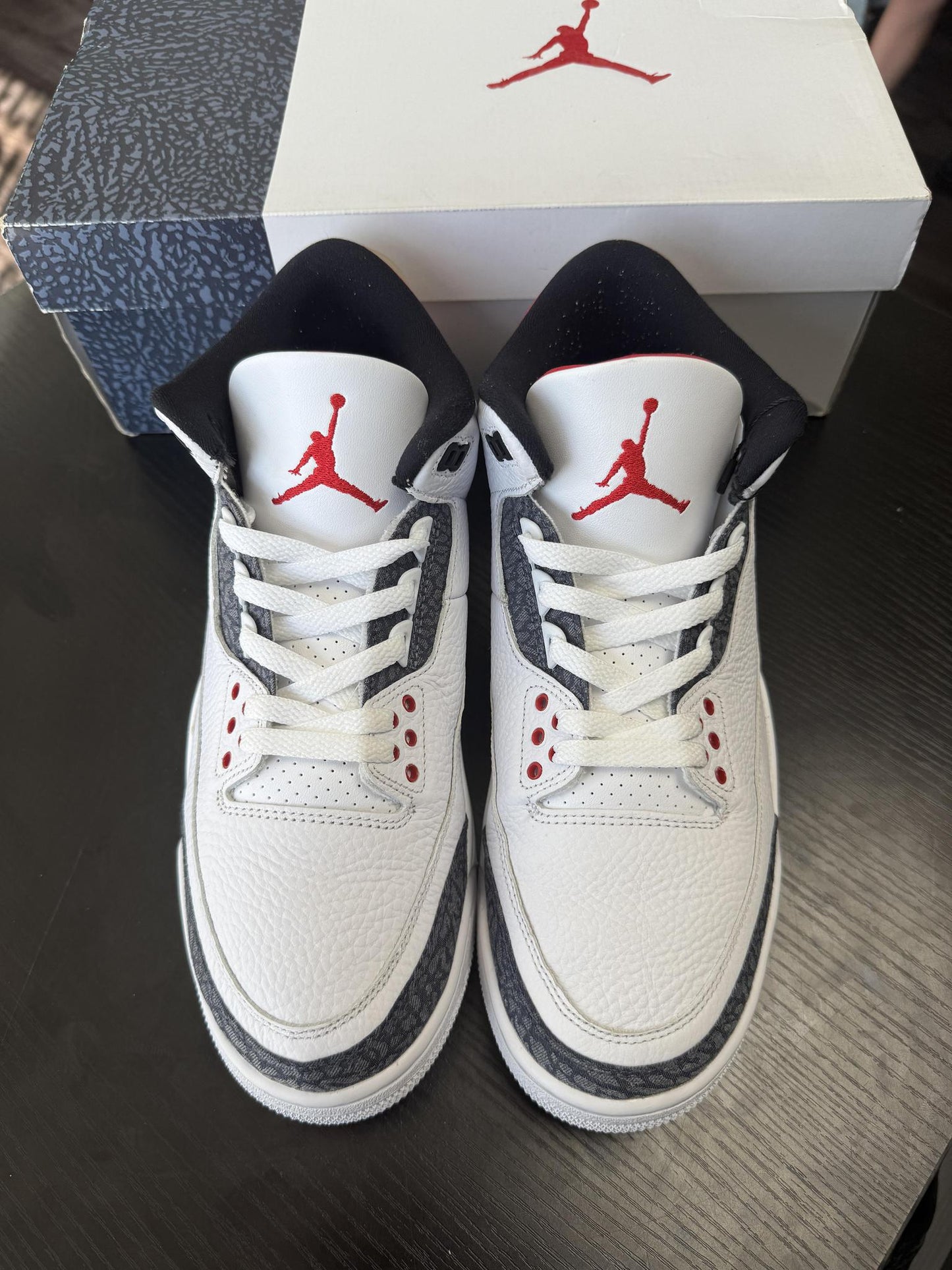 Jordan 3 "Denim Fire Red" Used Size 10.5