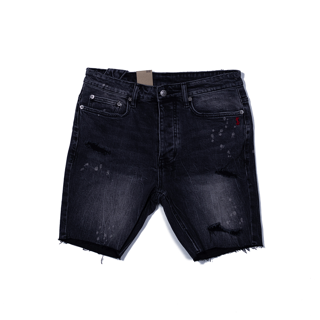 Ksubi Chopper Denim Shorts "Black Wash/Red"