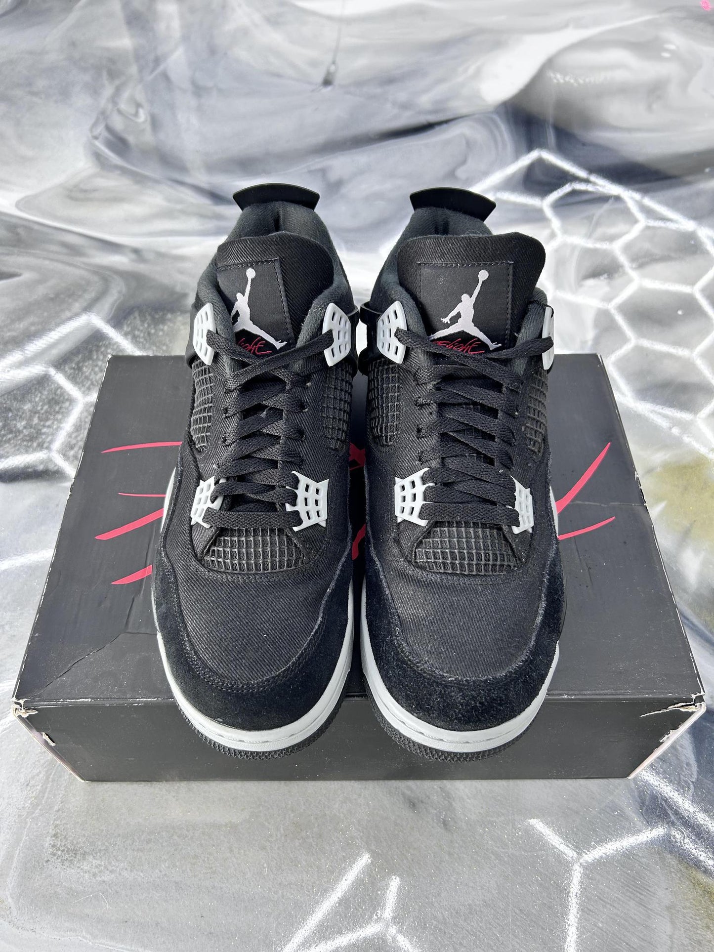 Jordan 4 "Black Canvas" Used Size 10