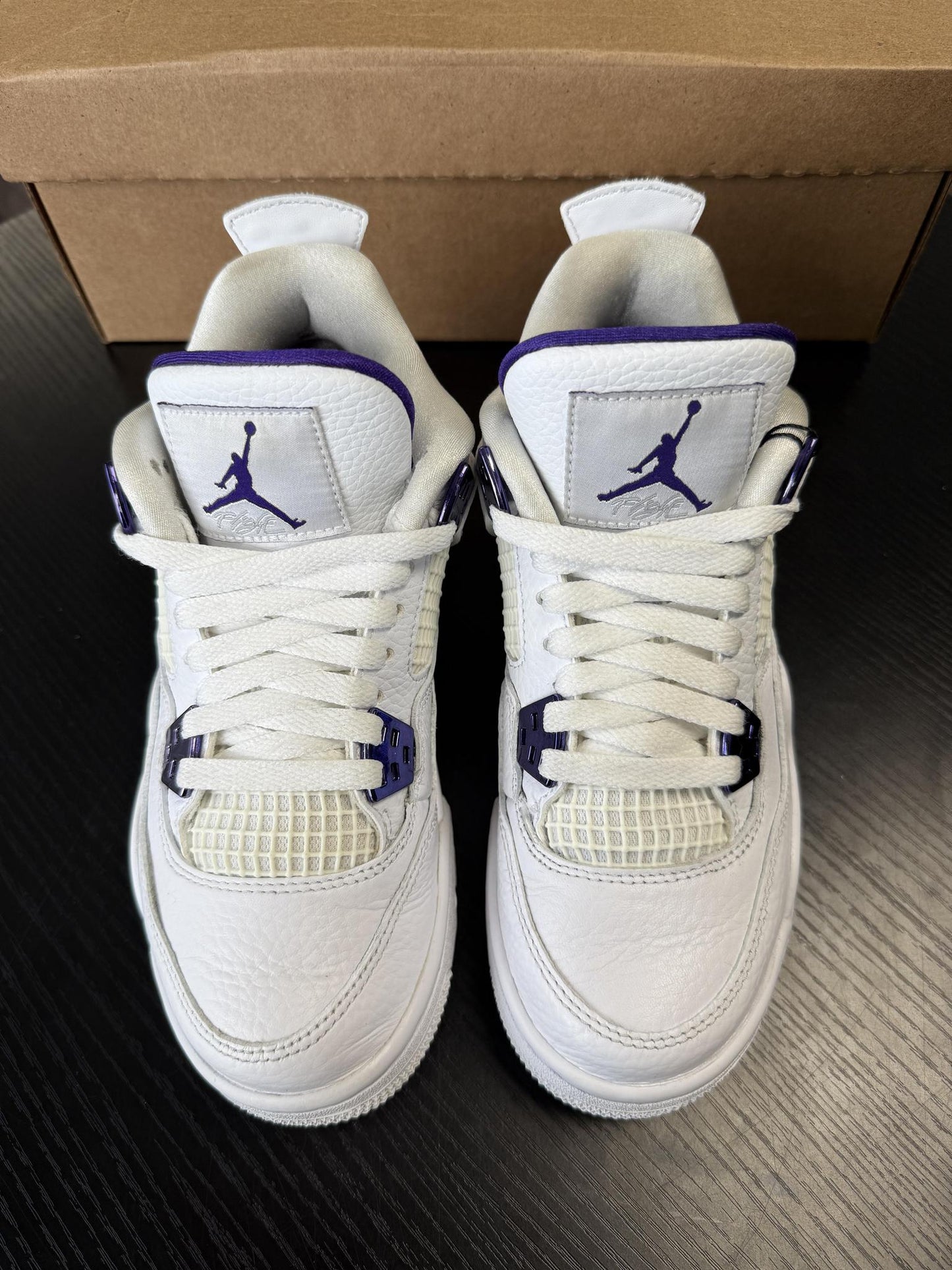 Jordan 4 "Metallic Purple" Used Size 5Y/6.5W
