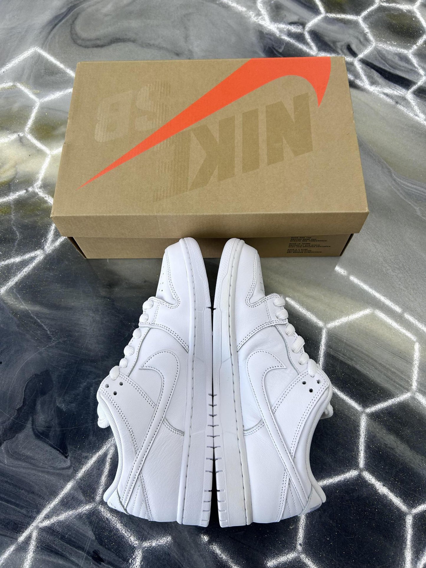 Nike SB Dunk Low "Triple White" Used Size 9.5