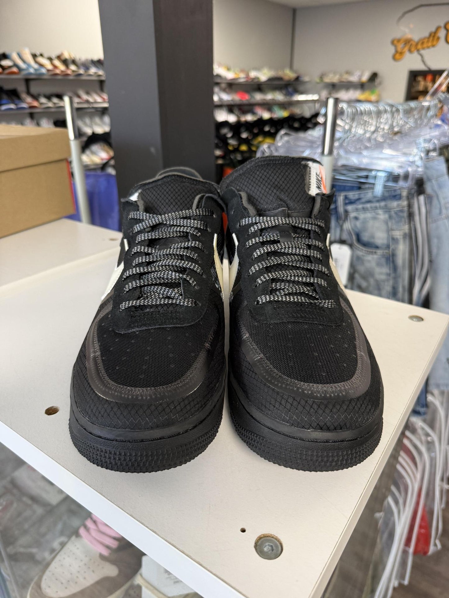Nike Off White Air Force 1 "Black" Used Size 14