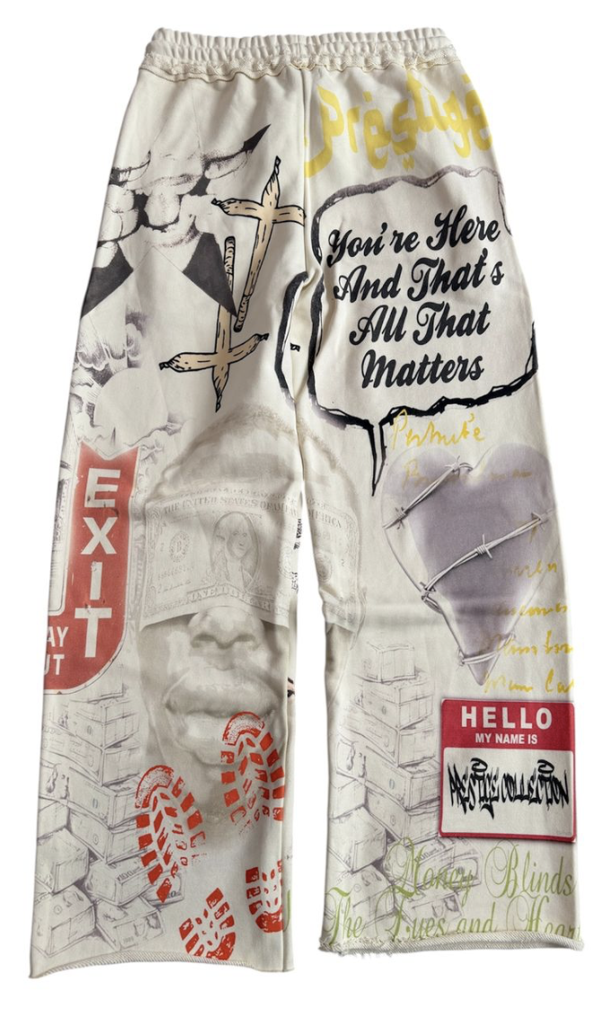 Prestige Money Power Respect Sweats "Cream"