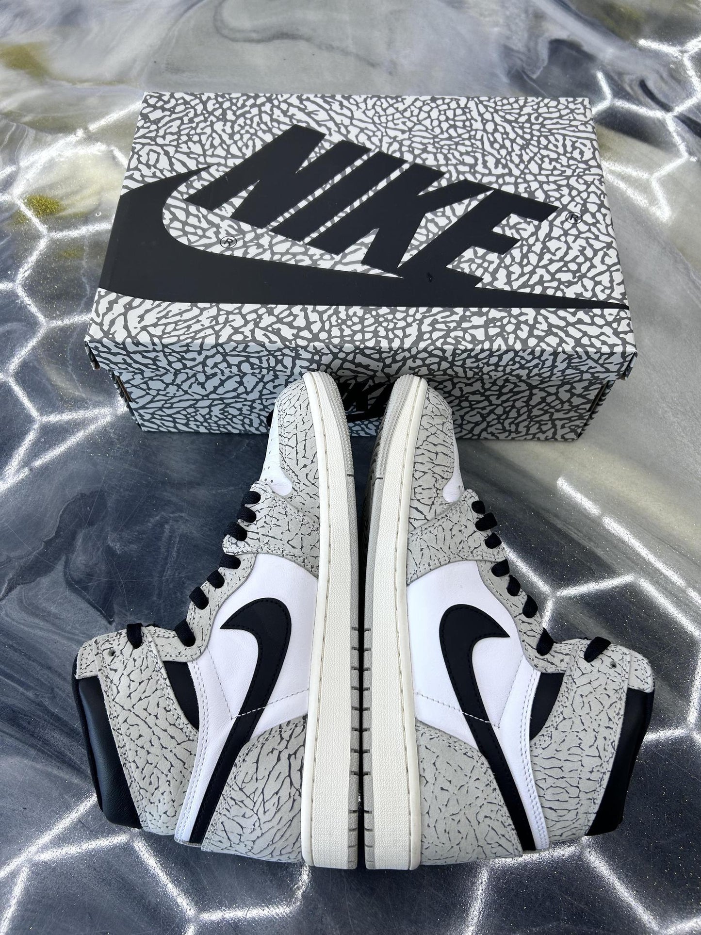 Jordan 1 High "White Cement" Used Size 9.5