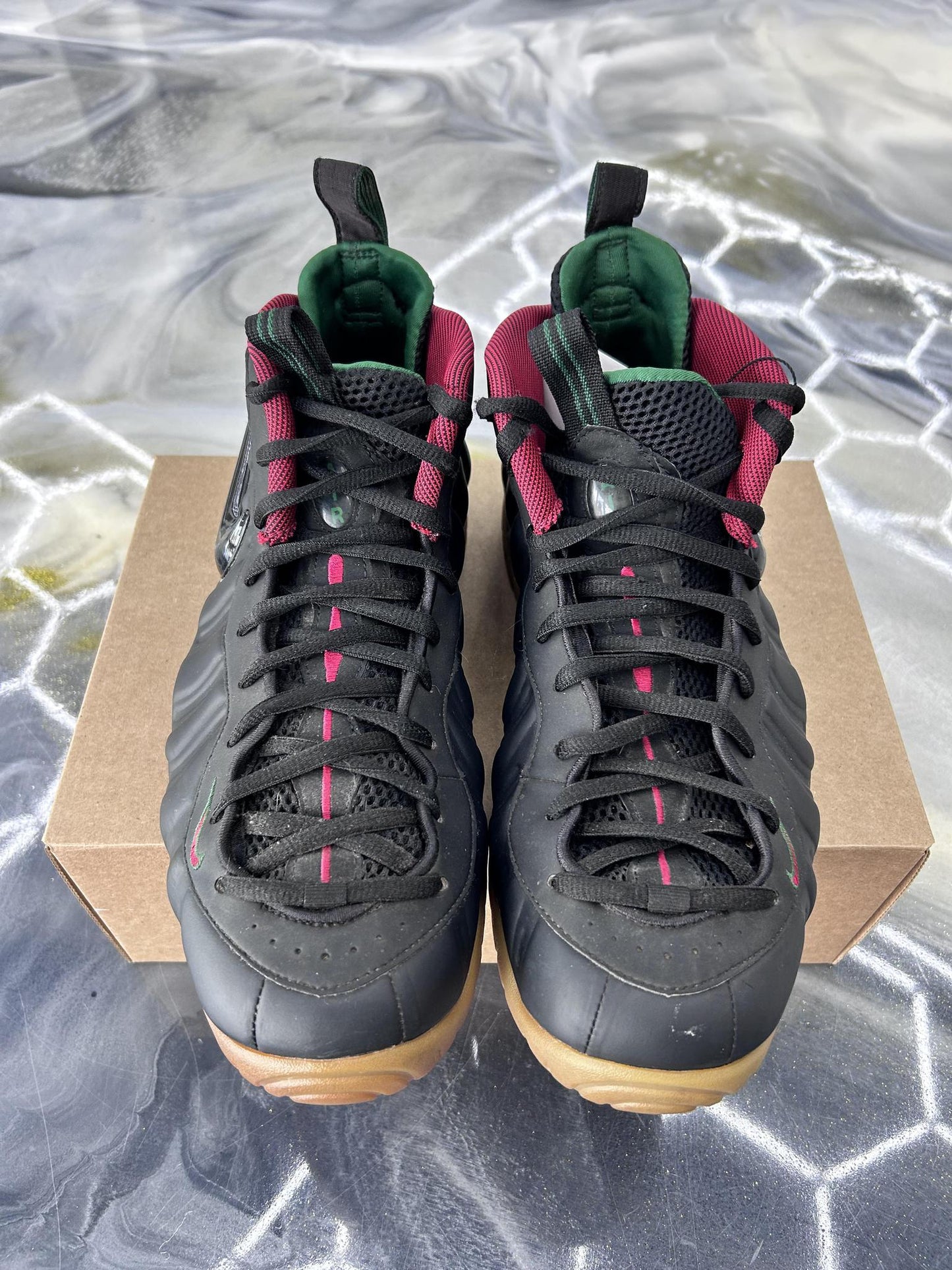 Nike Air Foamposite "Black Red Green" Used Size 14