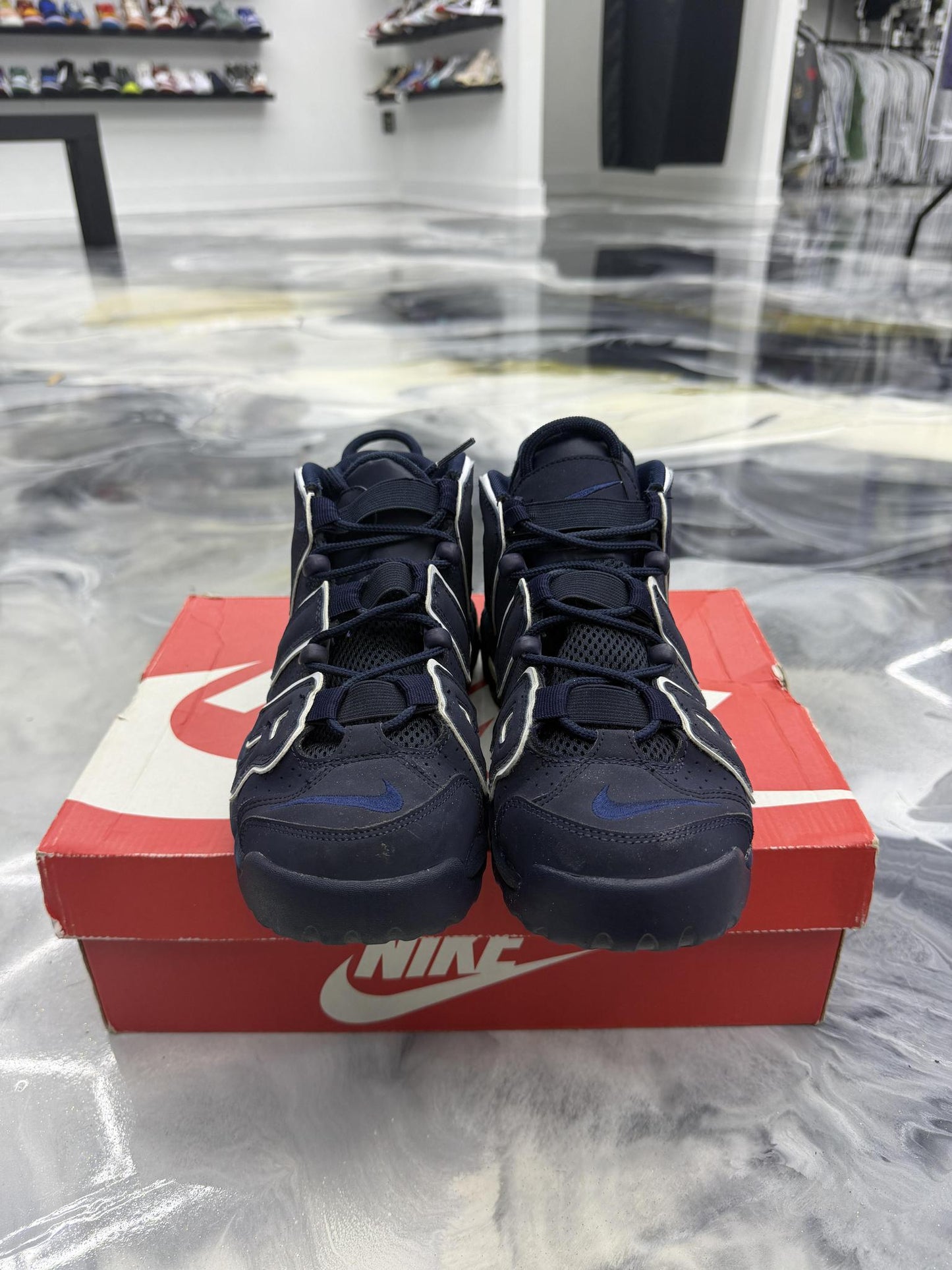 Nike Air More Uptempo "Navy" Used Size 7Y/8.5W