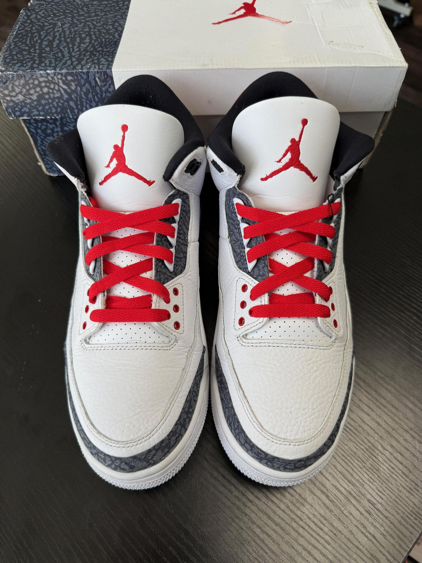 Jordan 3 "Denim Fire Red" Used Size 10