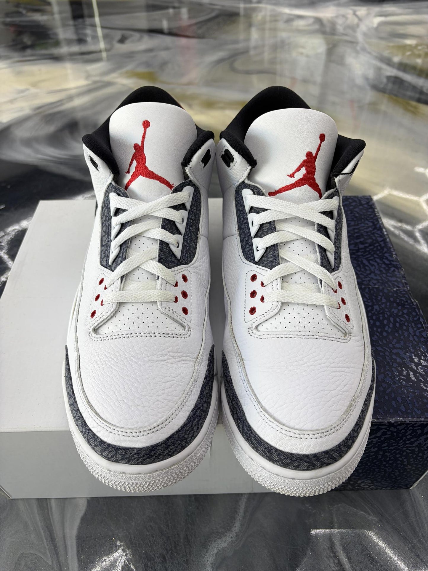 Jordan 3 "Fire Red Denim" Used Size 13