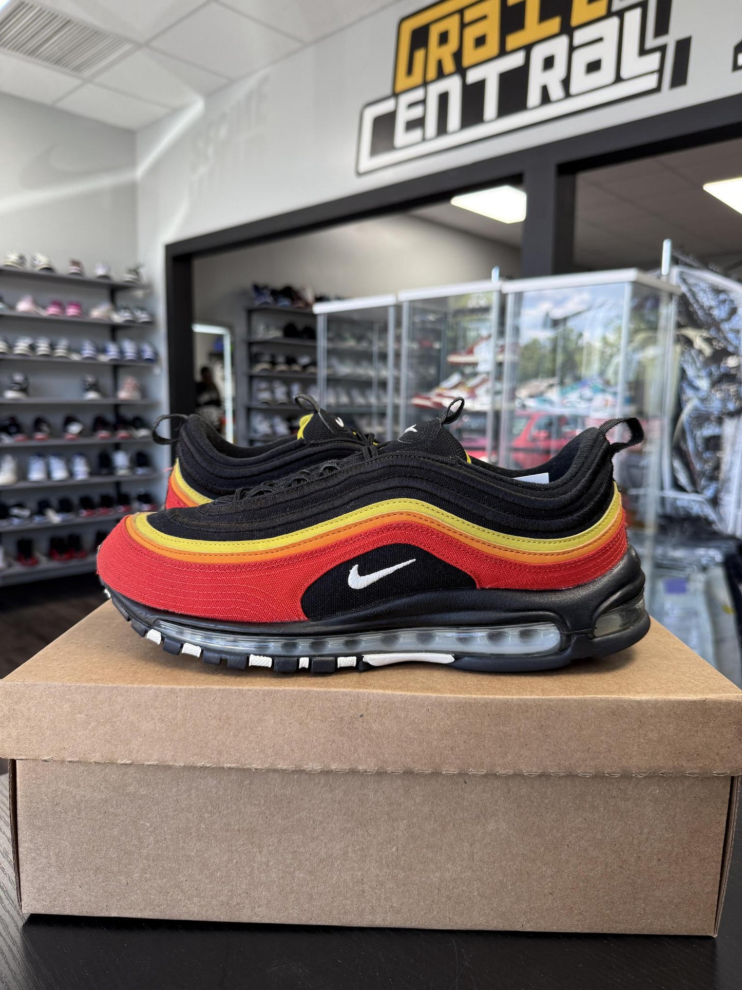 Nike Air Max 97 "Black/Red/Yellow" Used Size 10.5
