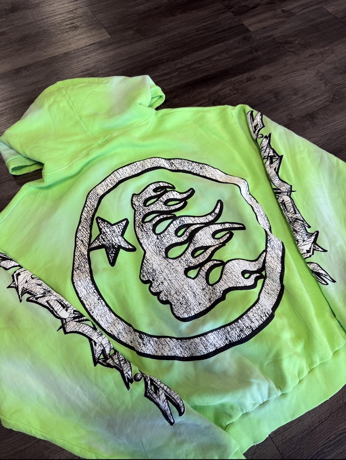 Hellstar Graffiti Zip Up Green Used