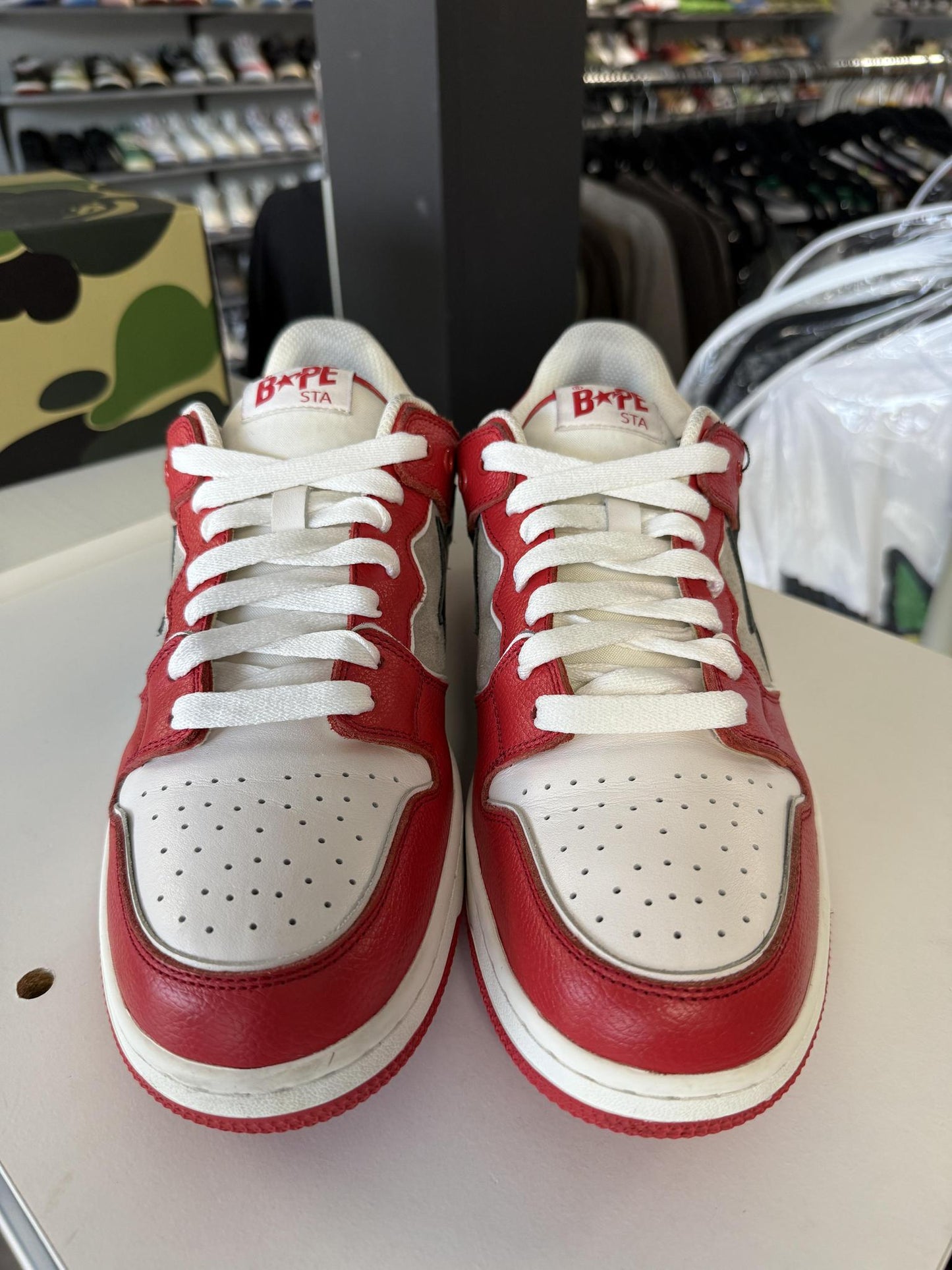 Bape Sk8 Sta "Red Grey" Used Size 12