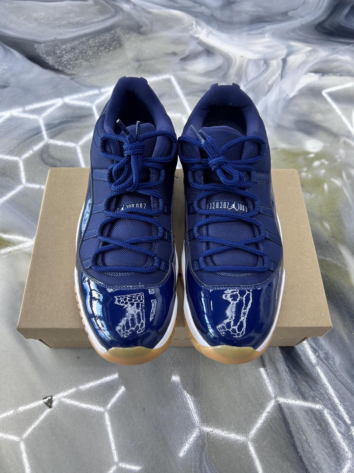 Jordan 11 Low "Navy Gum" Used Size 14