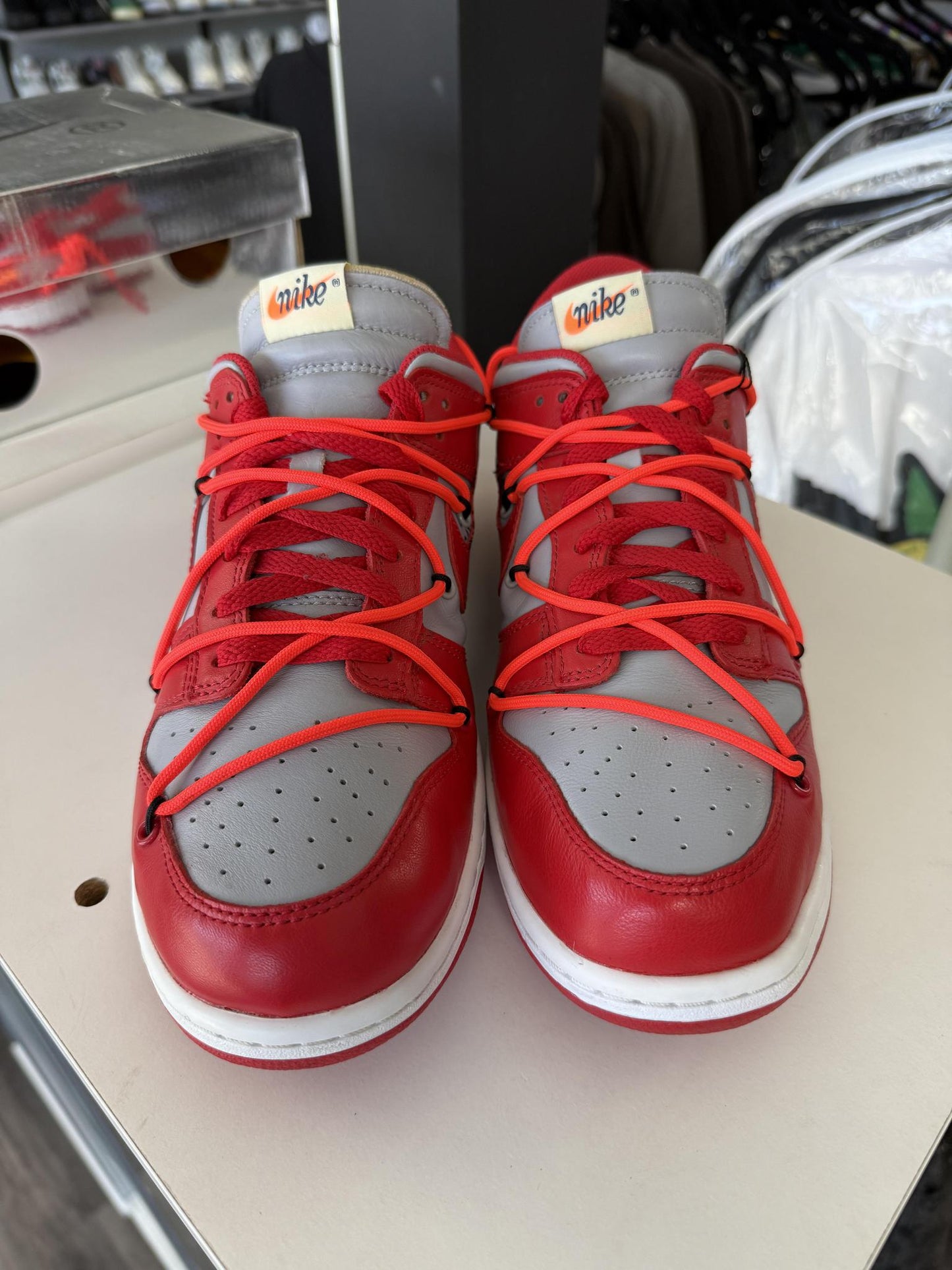Nike Dunk Low x Off White "University Red" Used Size 9