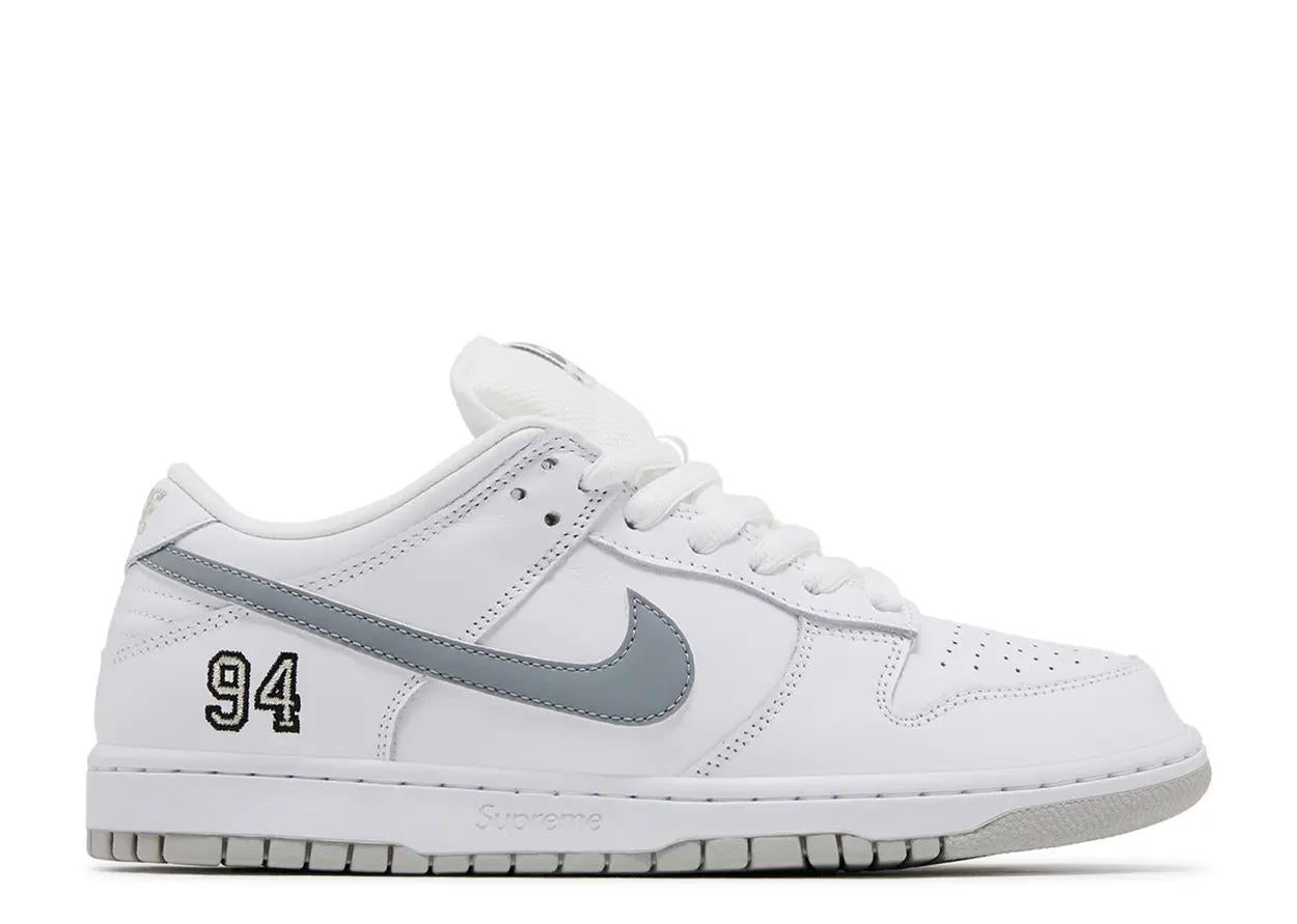 Nike SB Dunk Low "Supreme White Metallic"