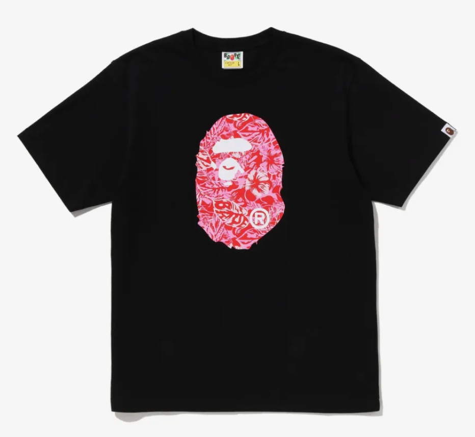 A Bathing Ape Floral Tee "Black/Pink"