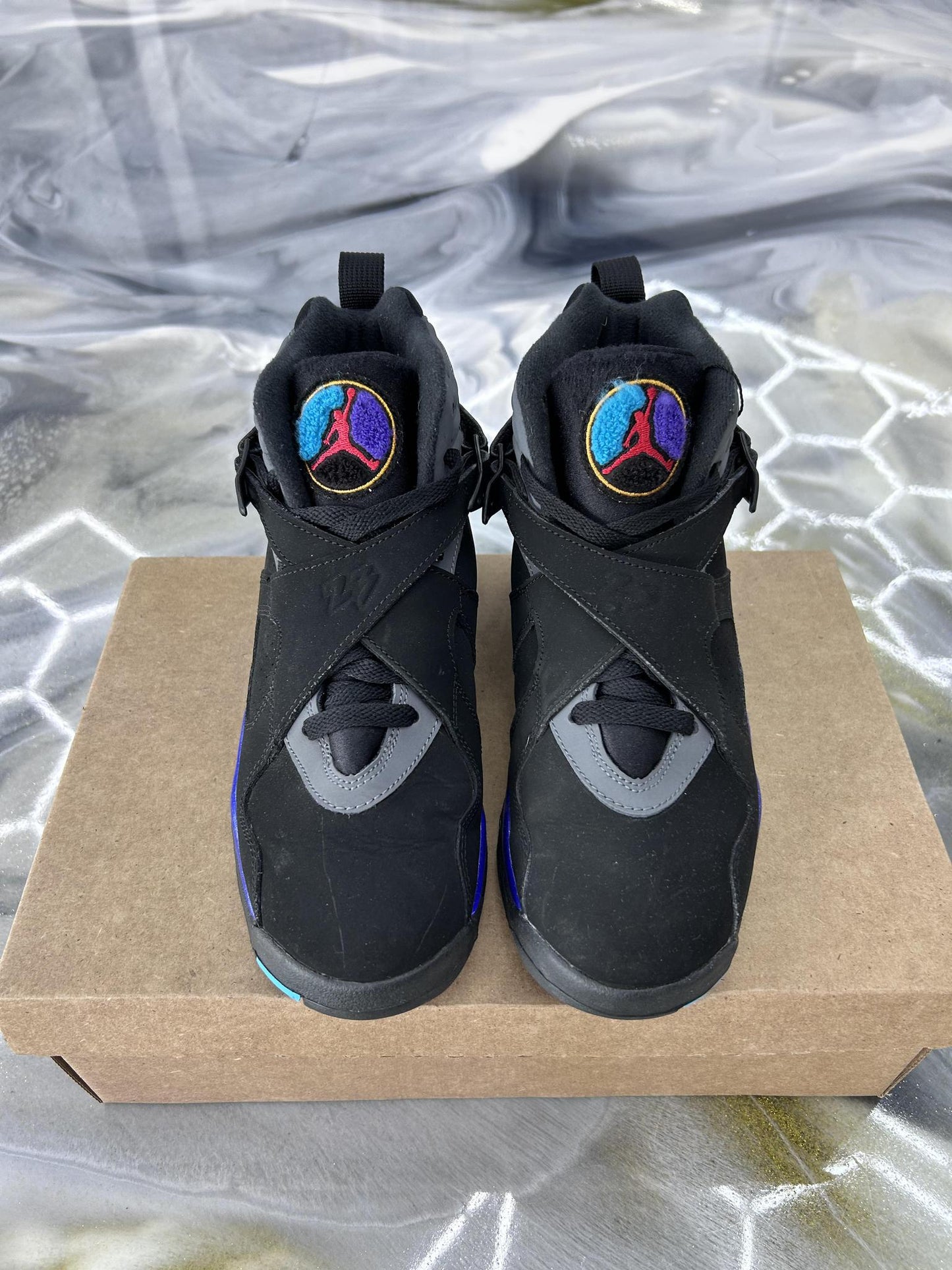 Jordan 8 "Aqua" Used Size 7Y/8.5W