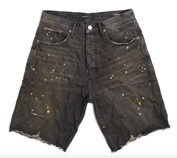 Purple Denim Shorts "Dirty Tinted Black"