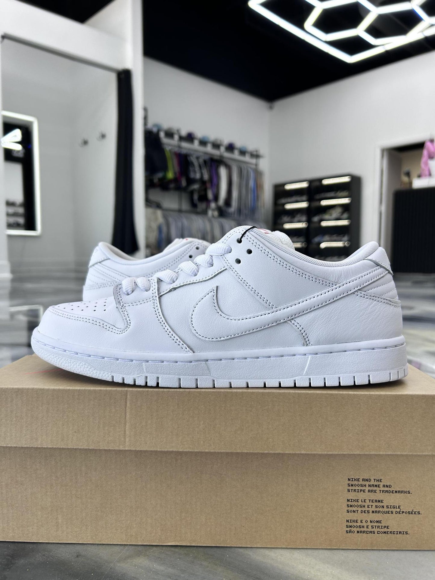Nike SB Dunk Low "Triple White" Used Size 9.5