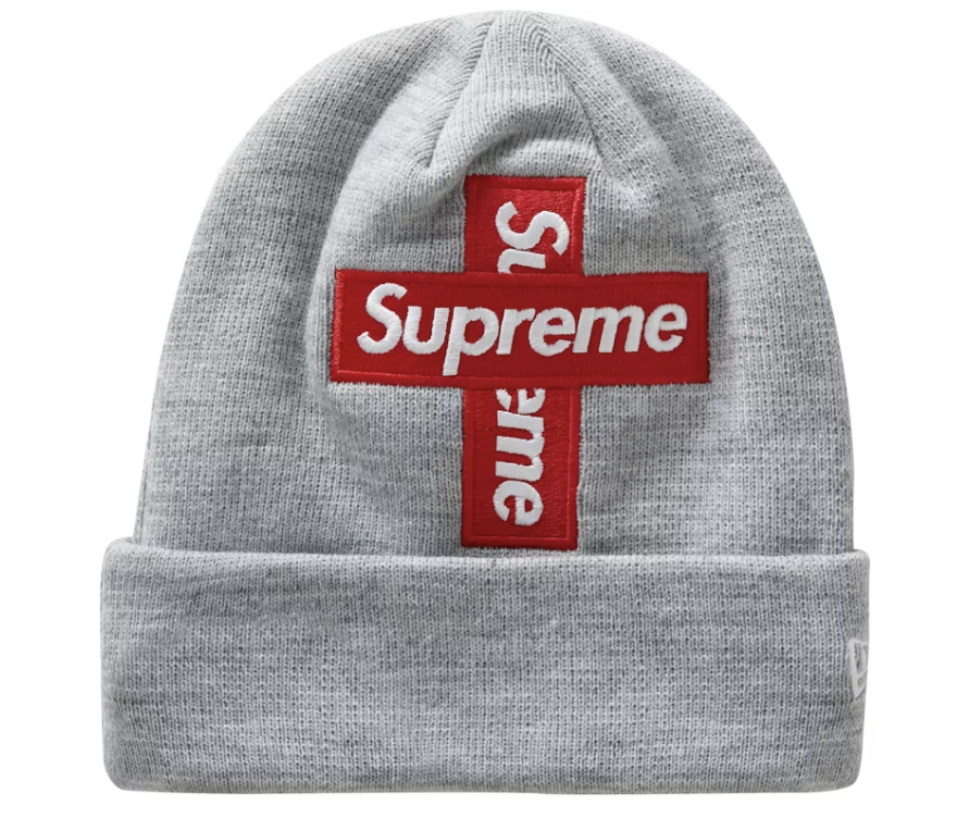Supreme New Era Cross Box Logo Beanie "Grey"