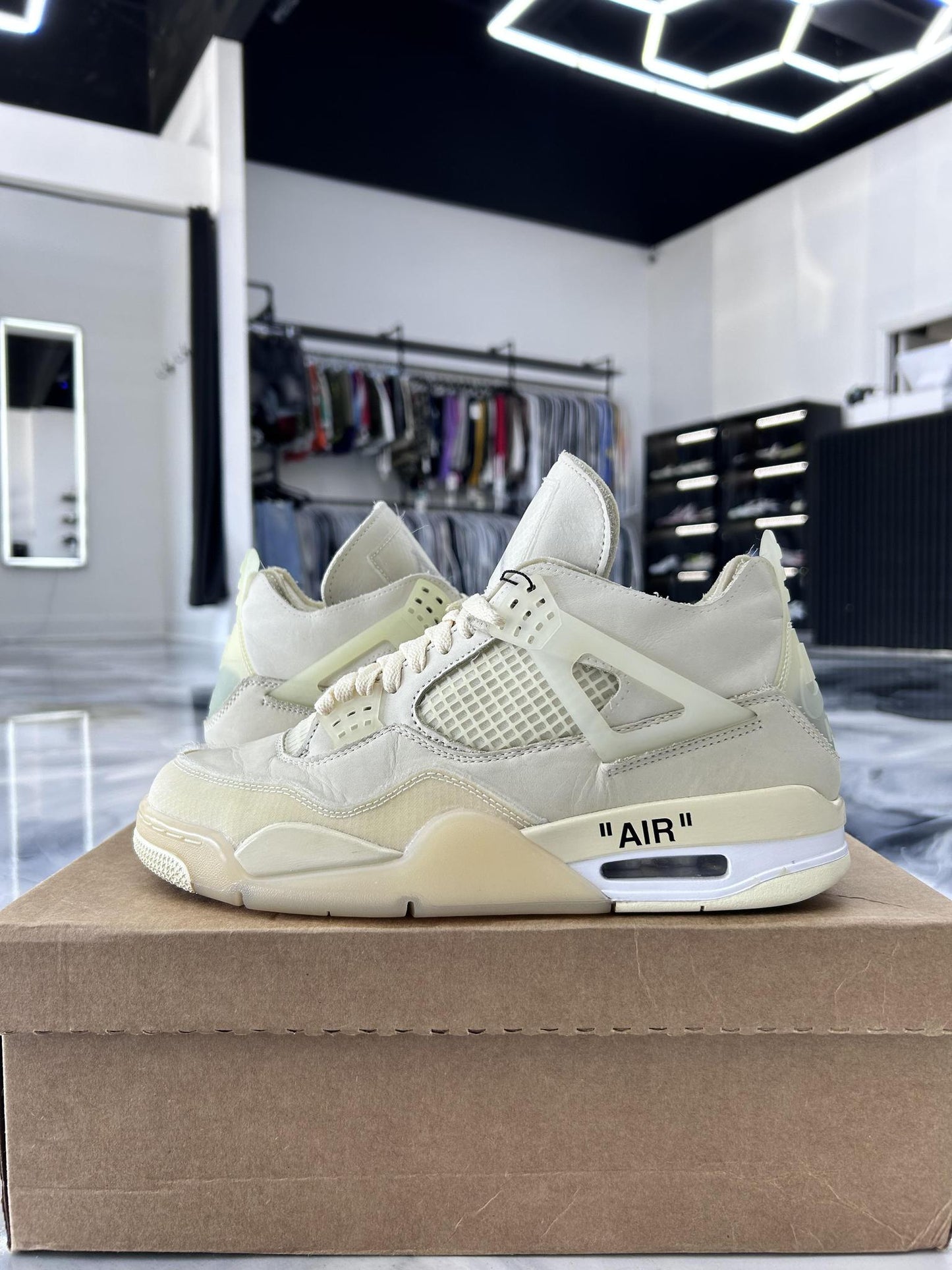 Jordan 4 x Off White "Sail" Used Size 9M/10.5W