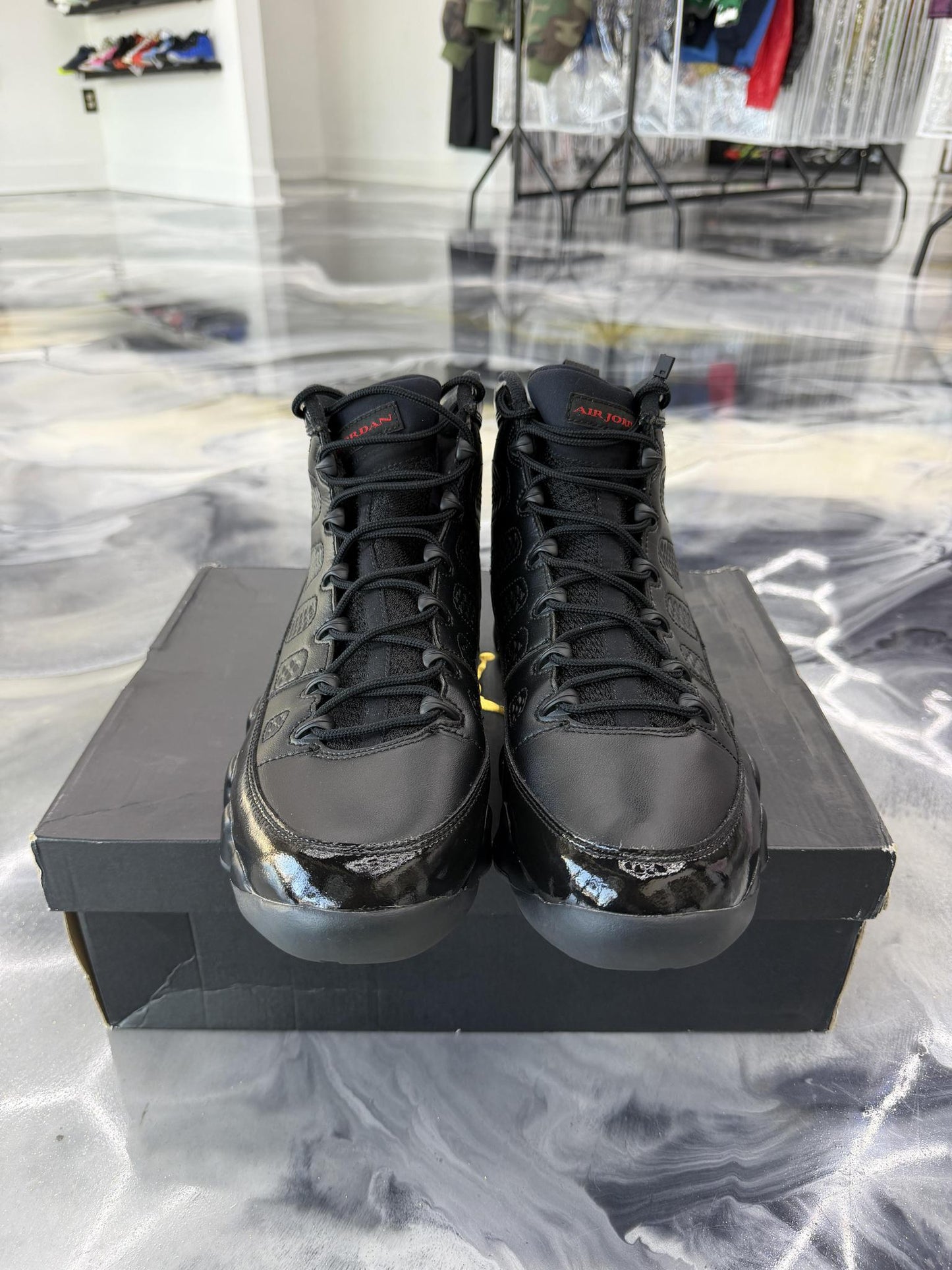 Jordan 9 "Patent Bred" Used Size 12