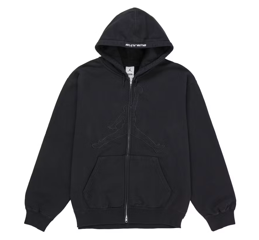 Supreme X Jordan Hooded Sweatshirt "Black"