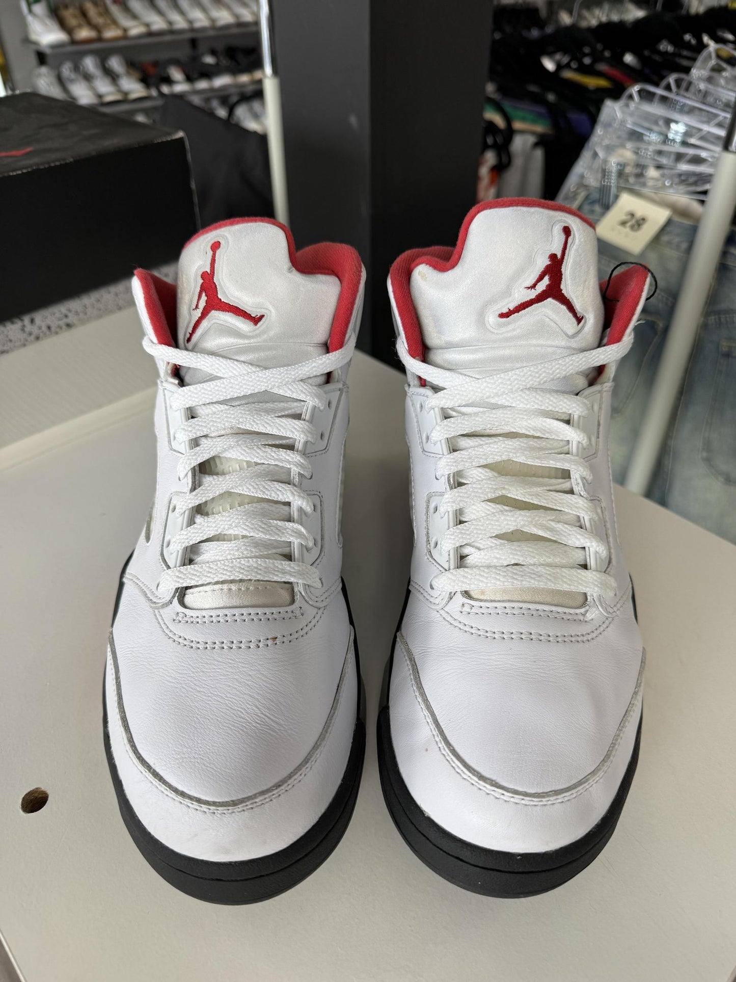 Jordan 5 "Fire Red Silver Tongue" Used Size 8