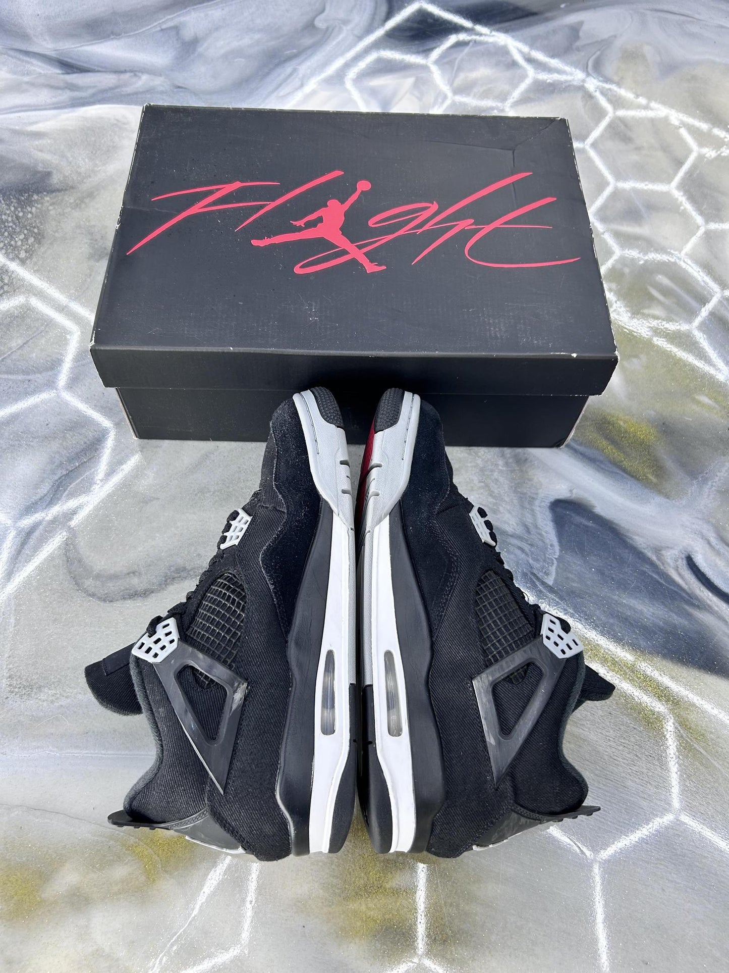 Jordan 4 "Black Canvas" Used Size 10