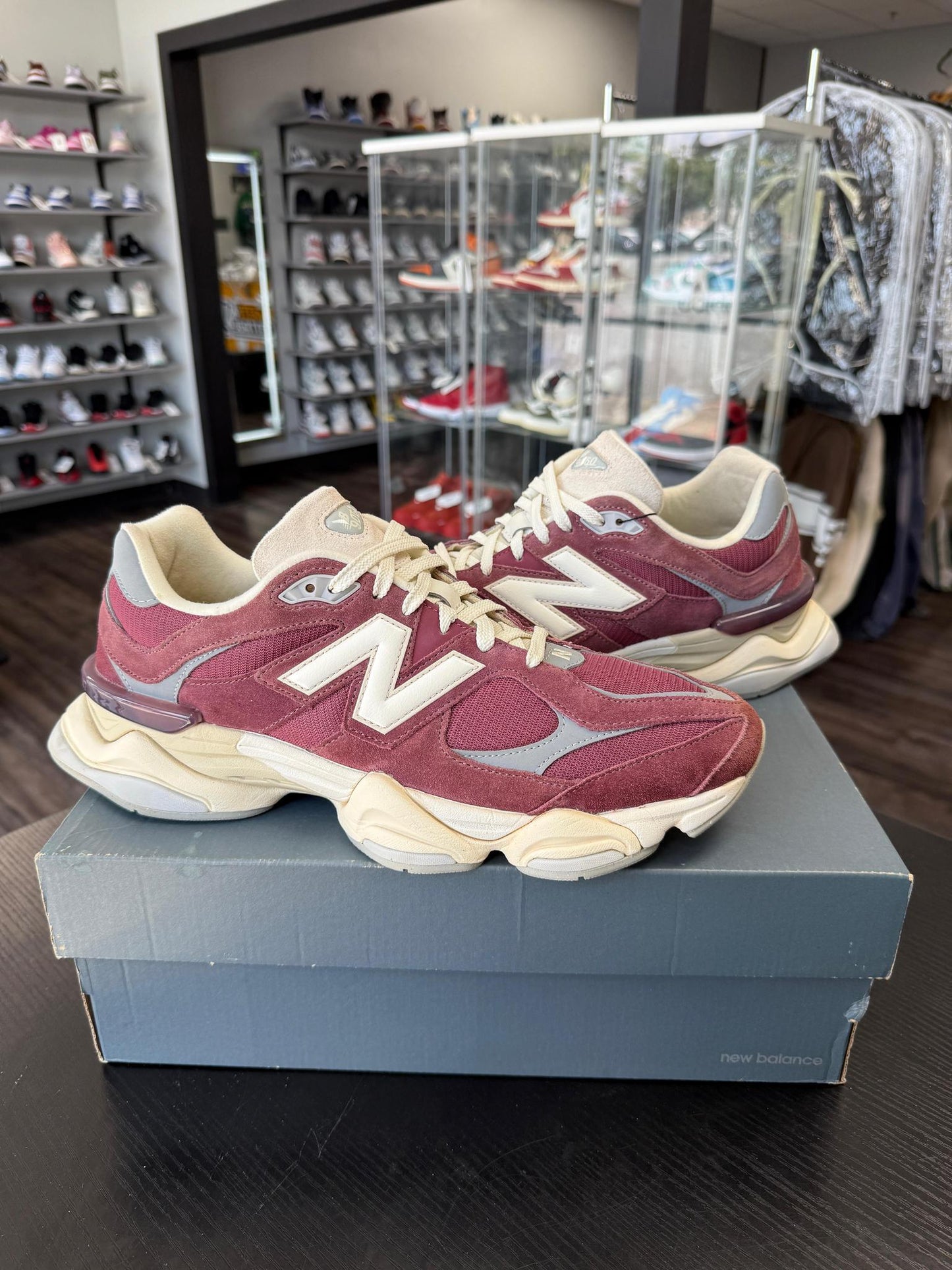 New Balance 9060 "Burgundy" Used Size 13