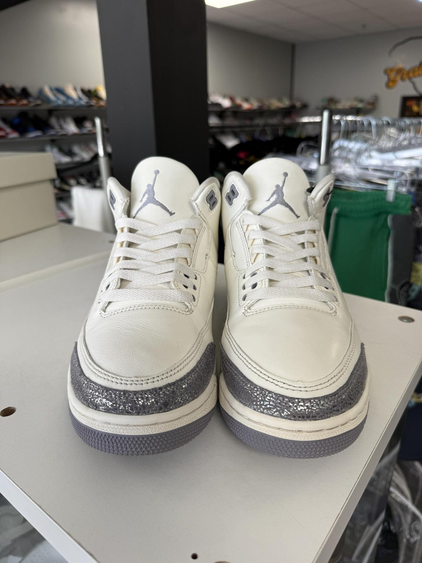Jordan 3 "Sail Cement" Used Size 9.5