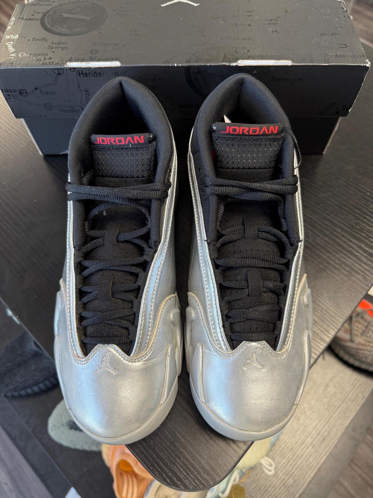 Jordan 14 Low "Metallic Silver" Used Size 10