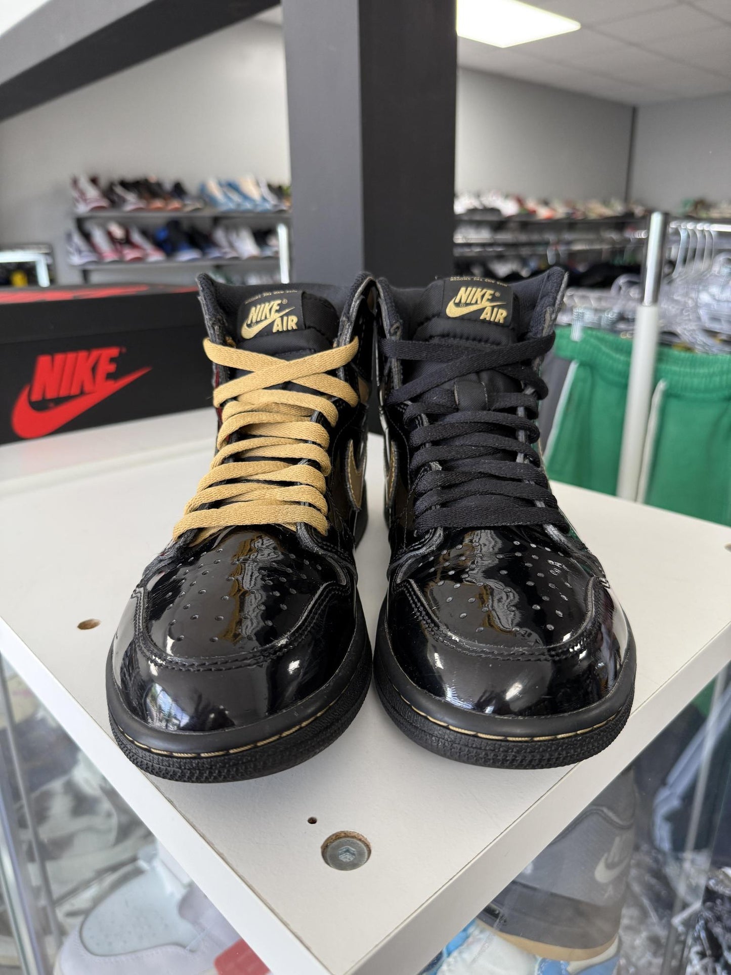 Jordan 1 "Patent Metallic Gold" Used Size 9