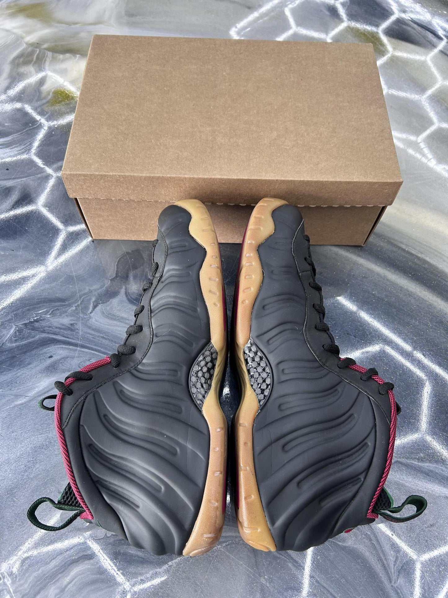 Nike Air Foamposite "Black Red Green" Used Size 14