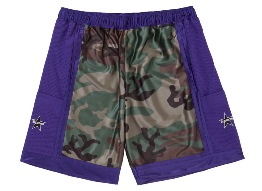 Supreme Side Pocket Basketball Shorts "Camo Purple"