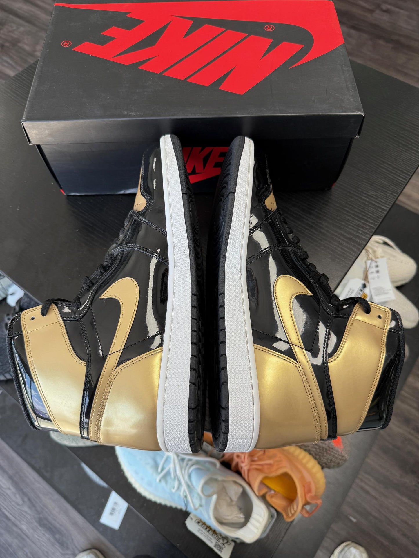 Jordan 1 "Black Metallic Gold" Used Size 13
