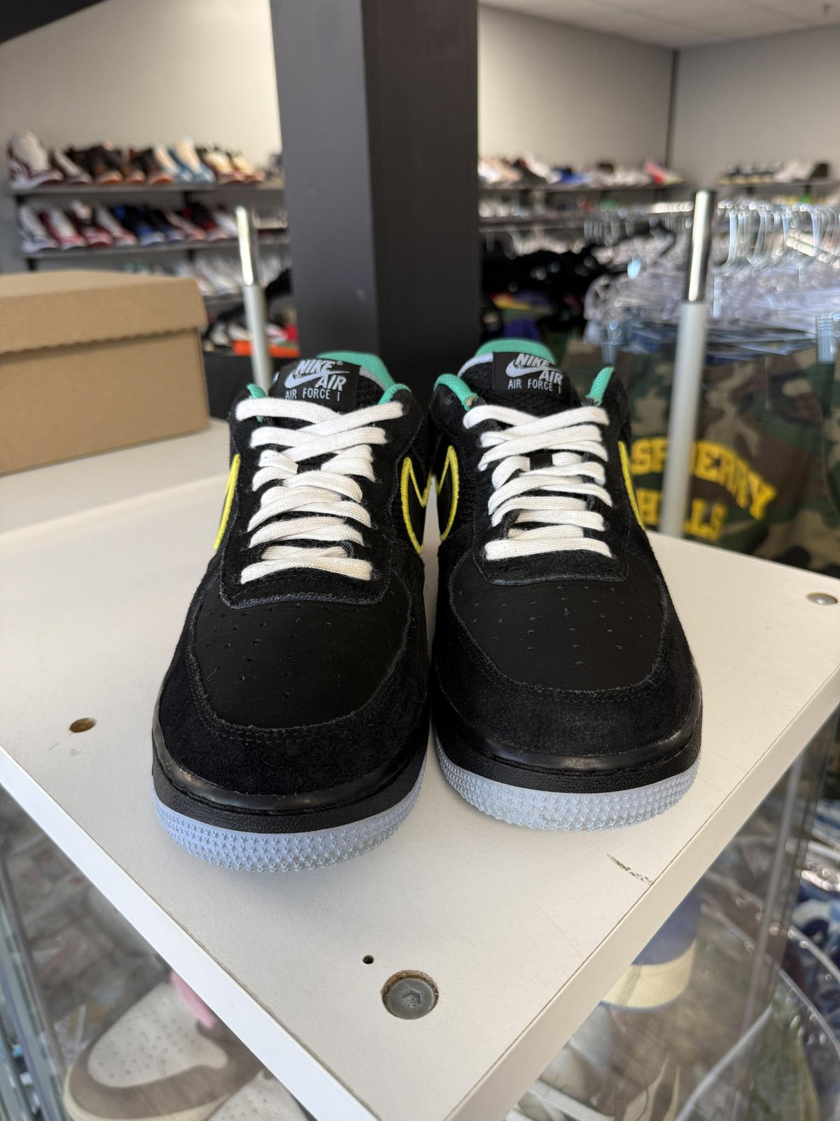 Nike Air Force 1 Black "Multi Color" Used Size 8.5