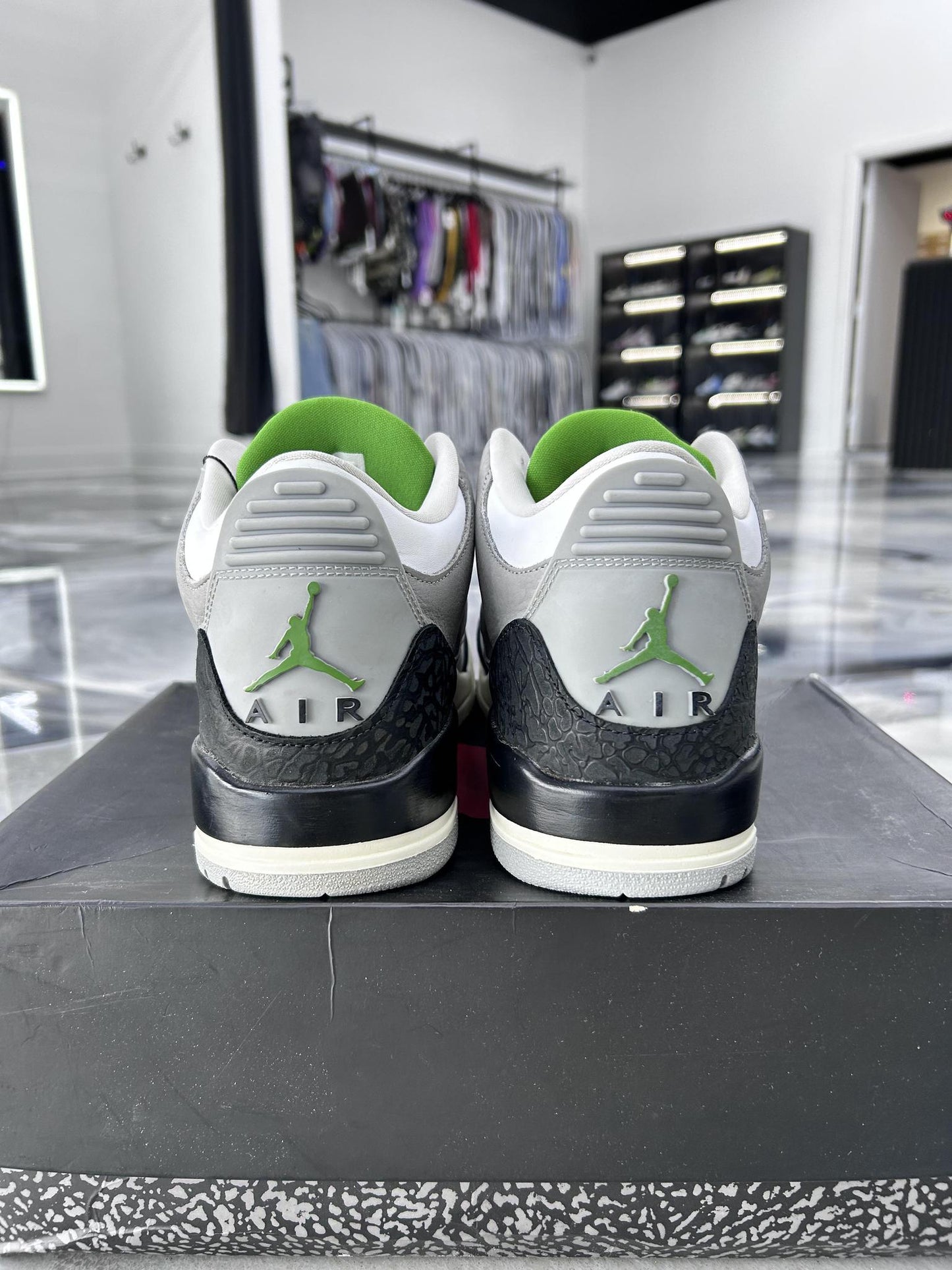 Jordan 3 "Chlorophyll" Used Size 10.5