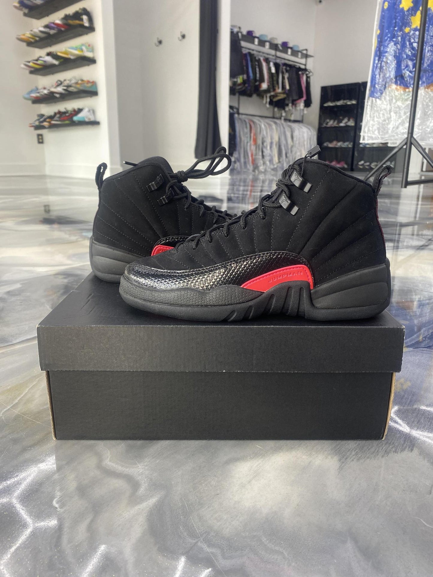 Jordan 12 "Black Pink Rush" Used Size 5Y/6.5W