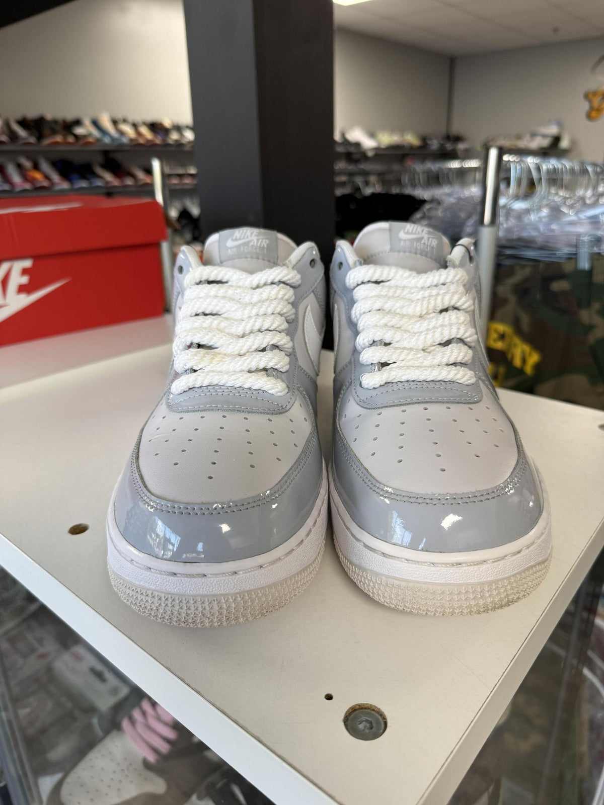 Nike AF1 "Patent Grey" Used Size 12